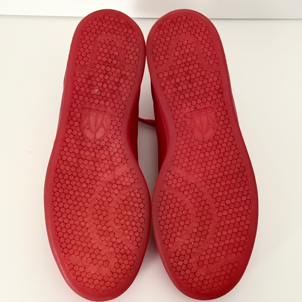 Adidas Stan Smith ART S80248 Scarlett Red Leather Embossed Sneakers Size 10.5 - Picture 11 of 11